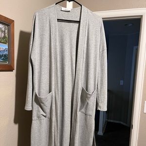 Carly Jean Los Angeles Ribbed Cardigan - XS - Grey